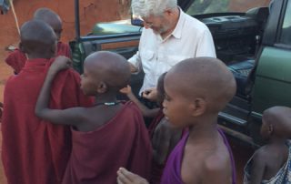Johnny with Tanzanian kids